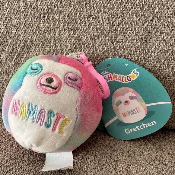 Nwt  HTF 🦥 3" Namaste Sloth clip   Squishmallow - Picture 2 of 3